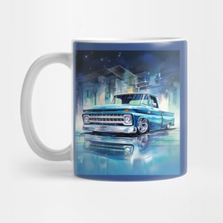 Blue water color C-10 lowrider truck Mug